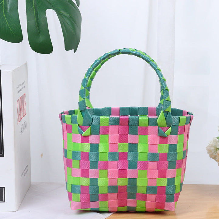 Colorful woven shopping bag Kalsten