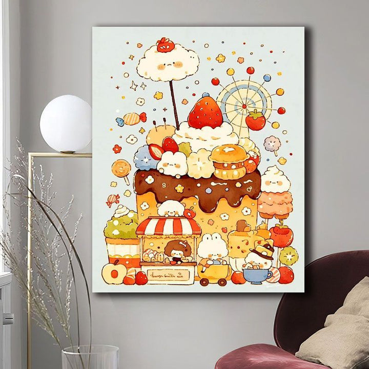 Whimsical Dessert-Themed Canvas Art Print Kalsten