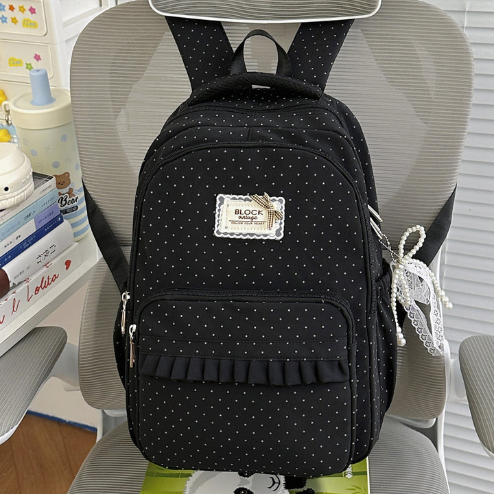 Cute Ruffled Patterned School Backpack