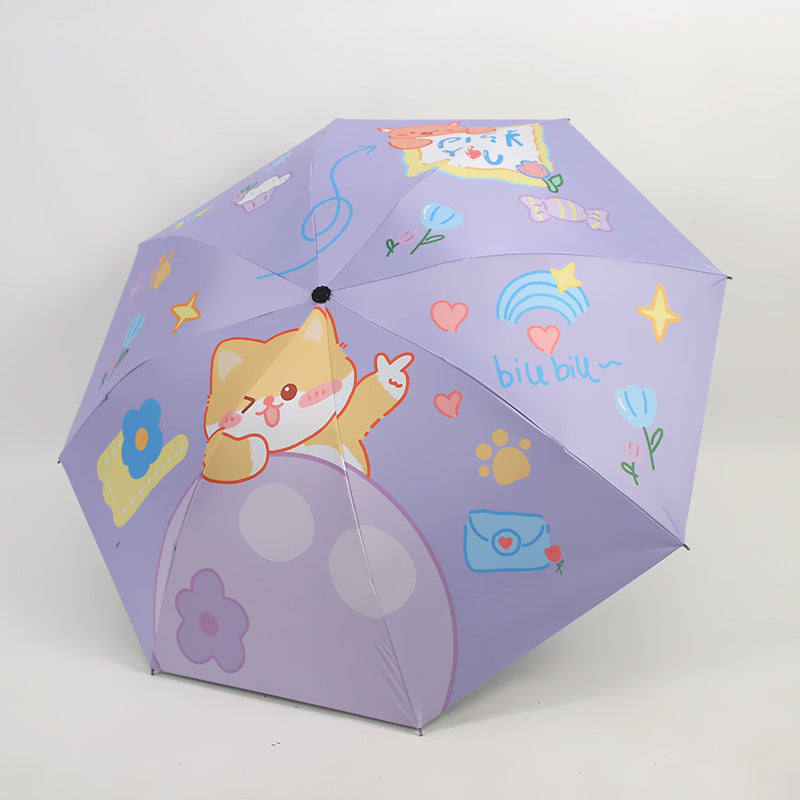 Women's Folding Umbrella with Playful Bear Design Kalsten