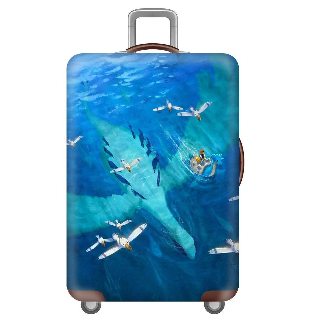 Unisex nan robust Hart shell trolley with lion portrait motif print, shock-resistant ABS polycarbonate shell, multi-wheeled chassis and TSA security lock Kalsten