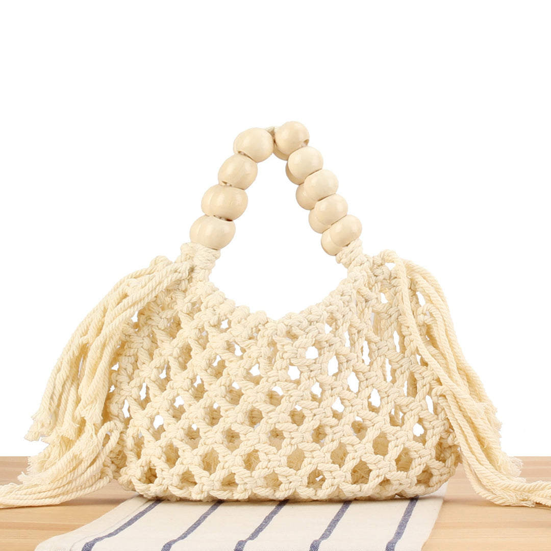 Handmade Macrame Bag with Wooden Handles Kalsten