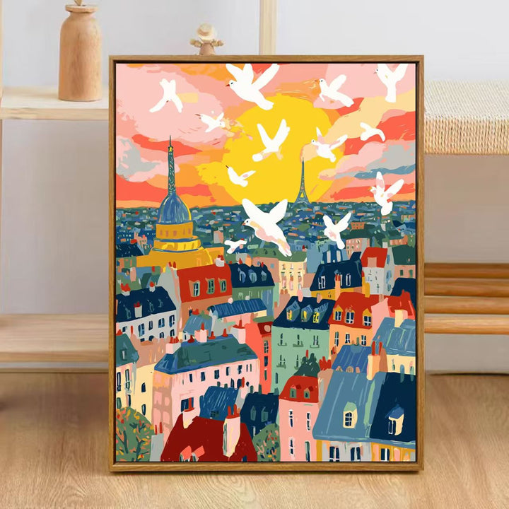 Colorful City Skyline Art Print Kalsten