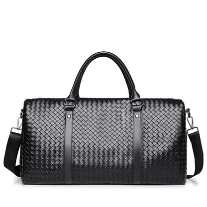 Woven Leather Travel Duffle Bag Acalora