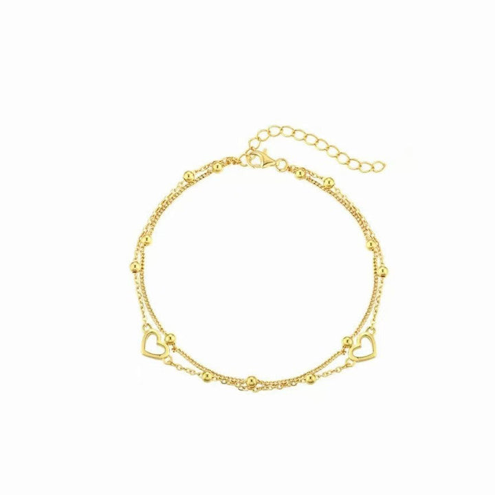 Heart Charm Layered Bracelet Kalsten