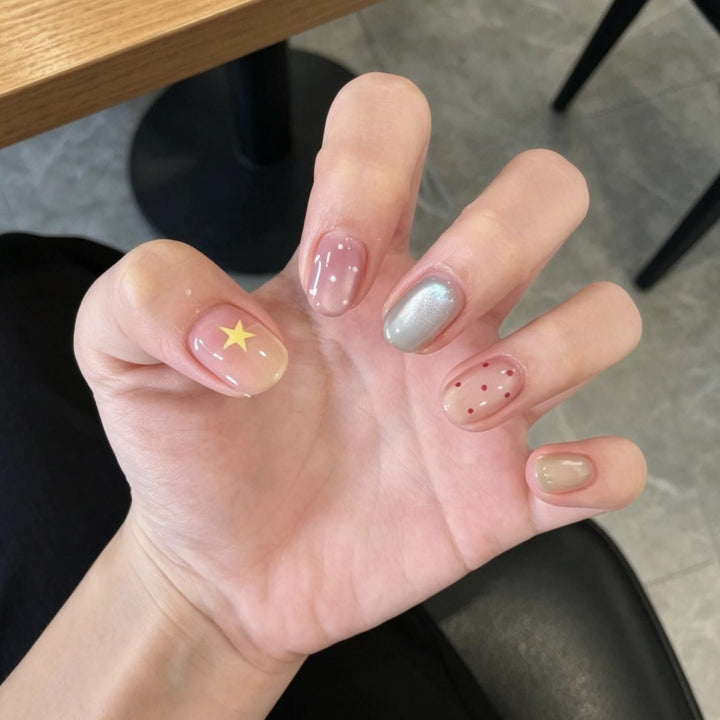 Artistic Mixed Design Press-On Nail Set Kalsten
