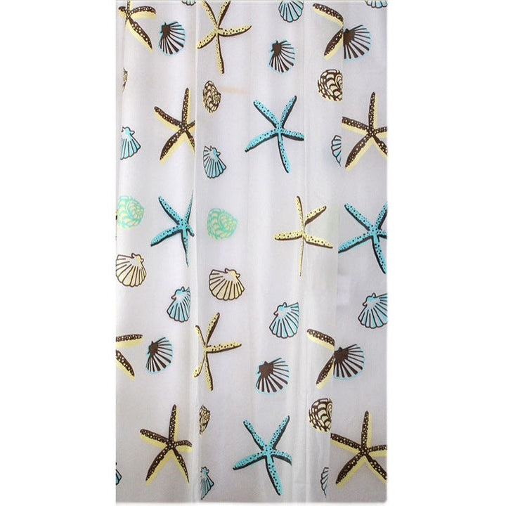 Coastal Sea Life Print Shower Curtain Kalsten