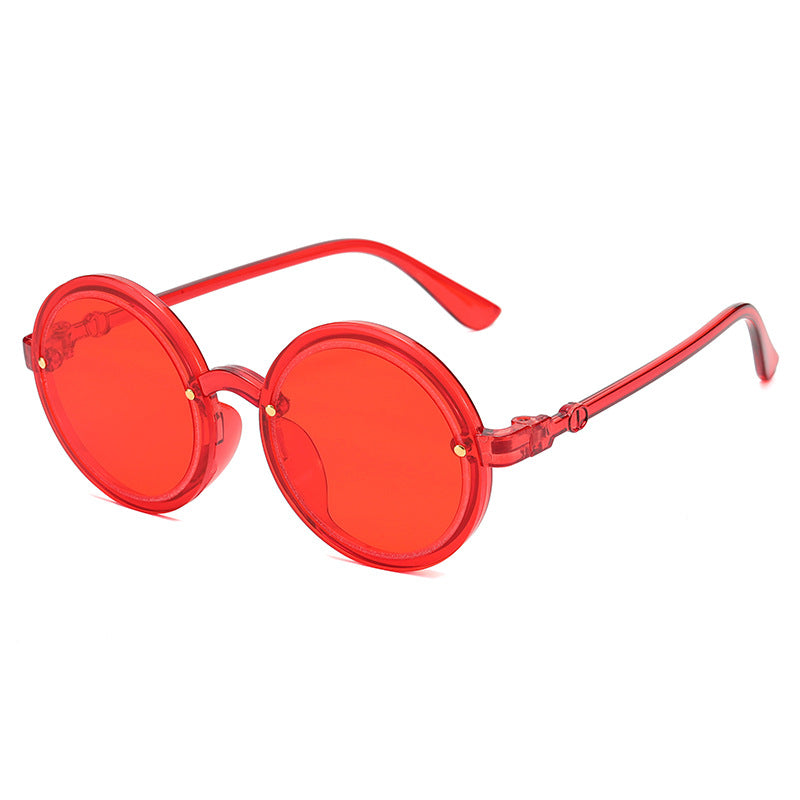 Women Round Sunglasses with Transparent Frame Kalsten