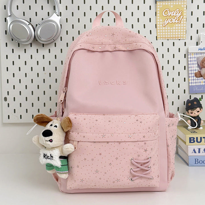Charming Star-Embellished Student School Backpack