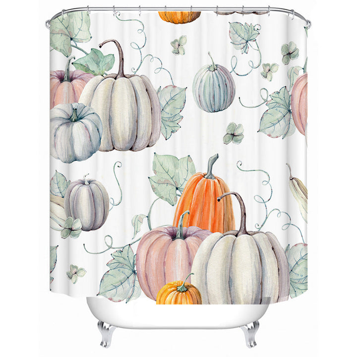 Artistic Pumpkin Print Shower Curtain Kalsten