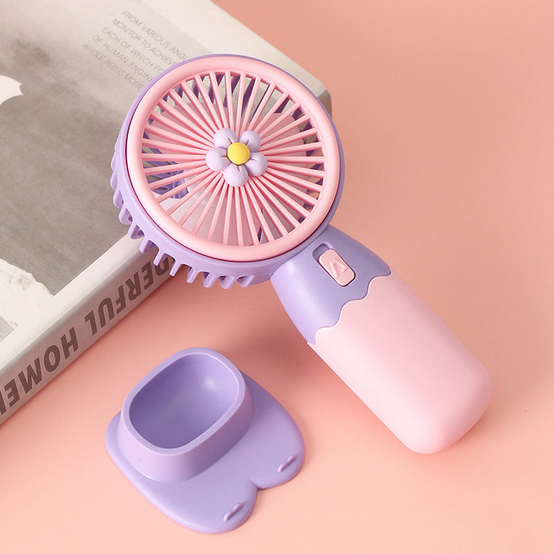 Women Portable Hand Fan with Floral Design Kalsten