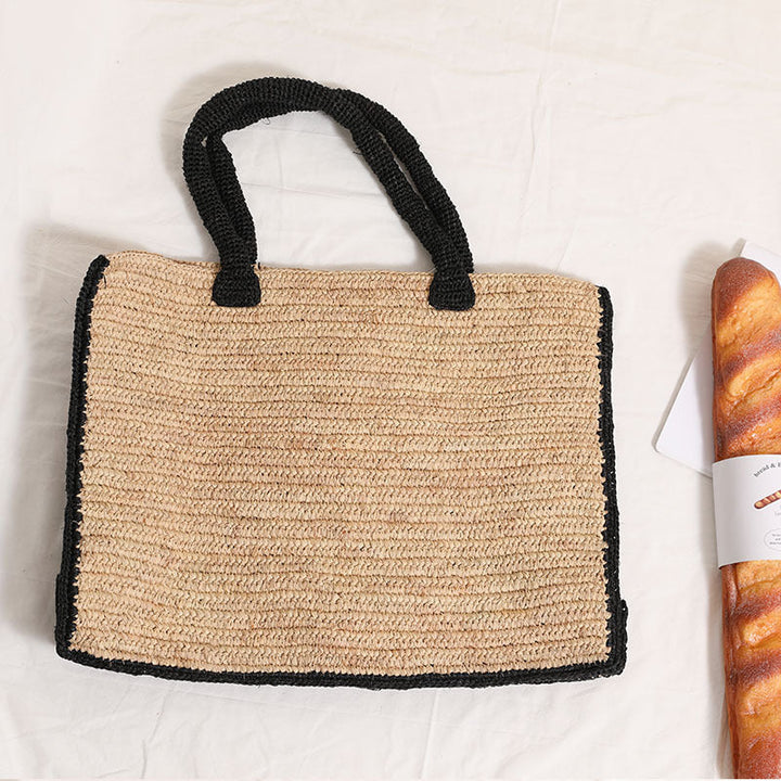 Handmade basket bag with reinforced handles Kalsten