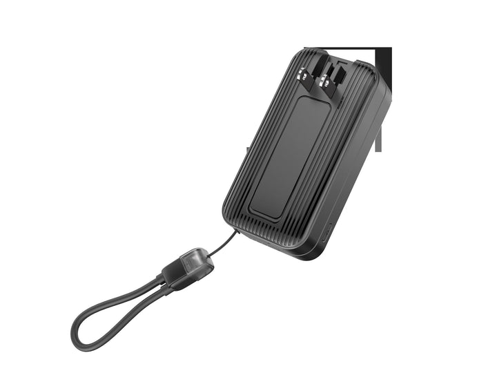 Portable power bank with integrated charging connector and practical loop Kalsten