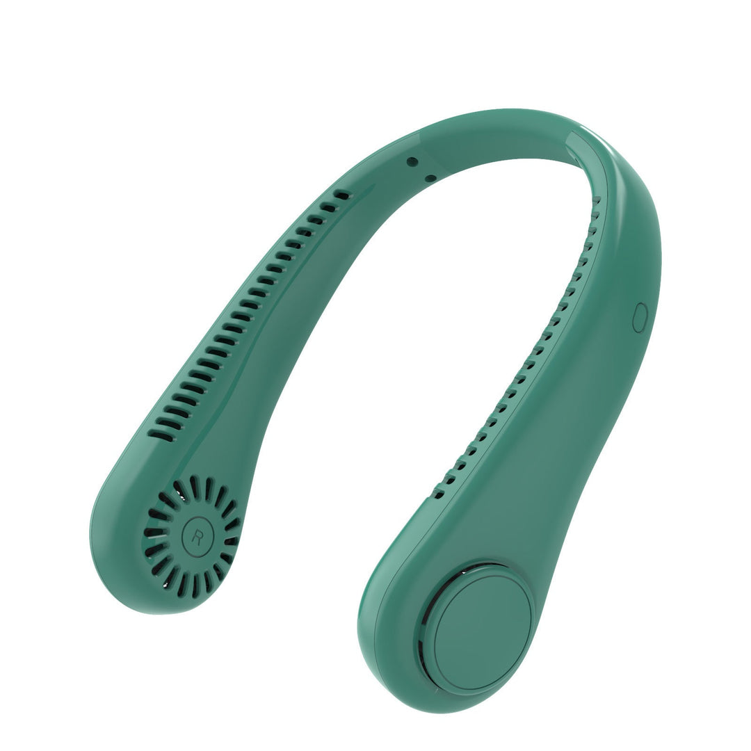 Unisex portable rechargeable neck fan with quiet dual fan adjustable air levels and ergonomic neckband Kalsten