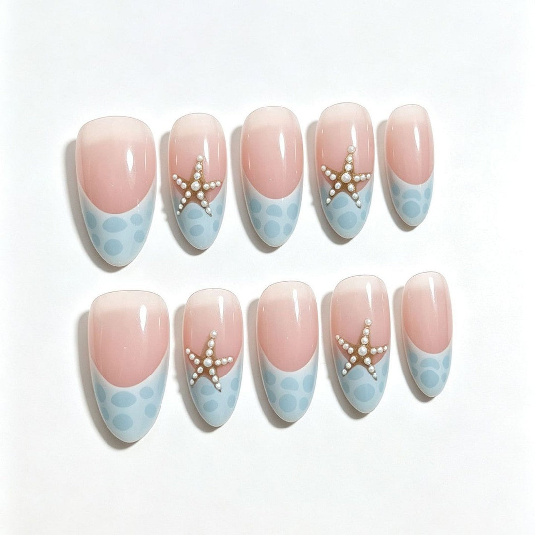 Nautical-Themed Decorative Press-On Nail Tips Kalsten