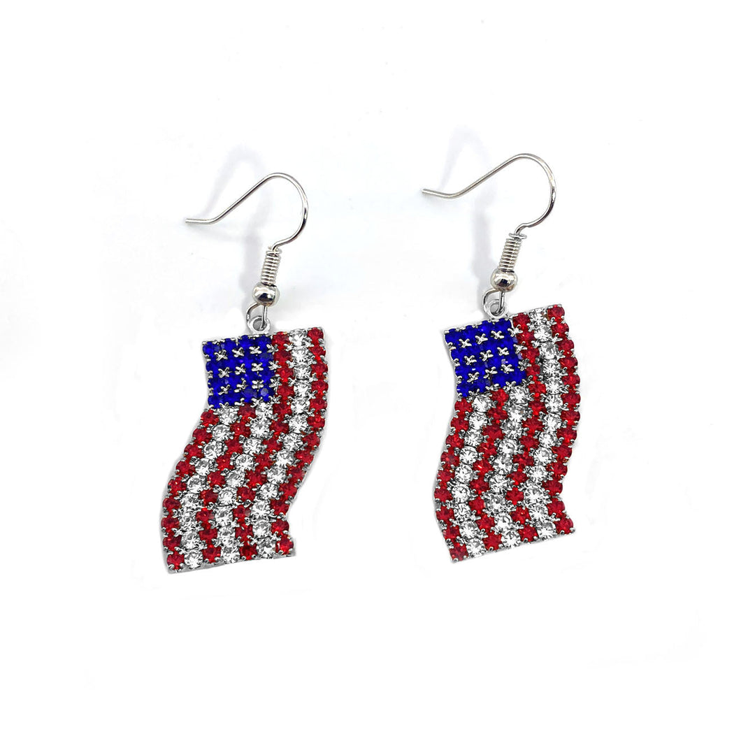 Ladies long sparkling crystal tassel earrings with geometric stud closure Kalsten