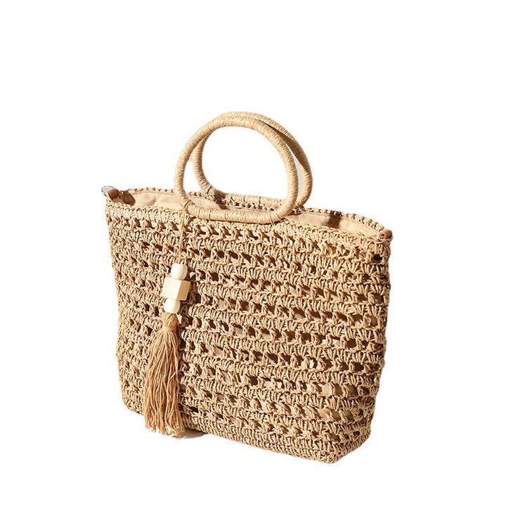 Handbag Made of Crocheted Natural Material Kalsten