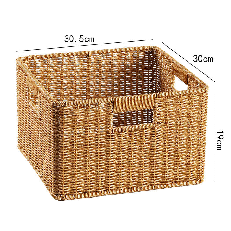 Handcrafted Large Rectangular Wicker Storage Basket Kalsten
