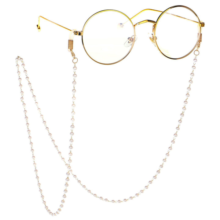 Elegant Heart-Shaped Pearl Chain Eyewear Holder Kalsten