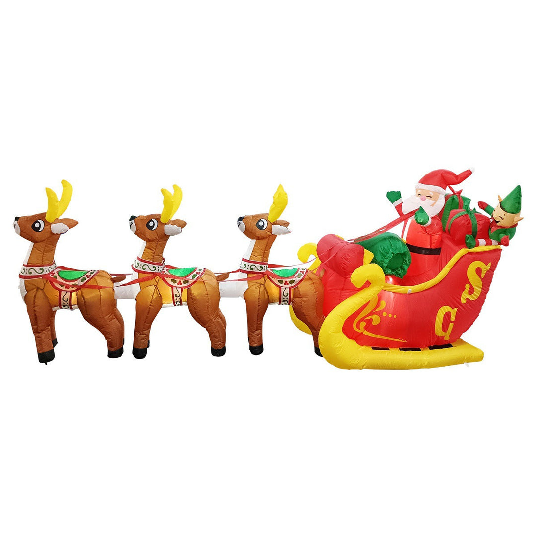 Inflatable Led Yard Santa Riding Polar Bear Outdoor Christmas Decoration With Internal Fan And Anchor Stakes