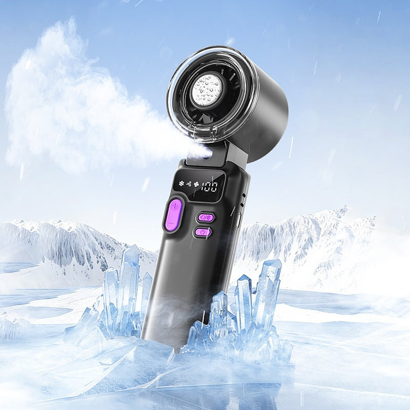 Cooling handheld digital display misting mini fan with adjustable tilt Kalsten