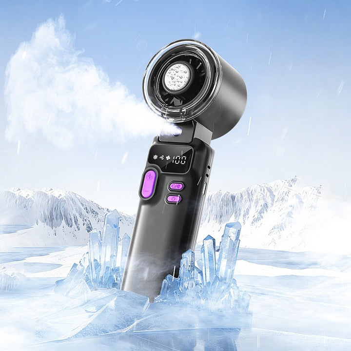 Cooling handheld digital display misting mini fan with adjustable tilt Kalsten