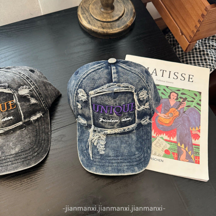 Women's Distressed Denim Baseball Cap Kalsten 1784084142