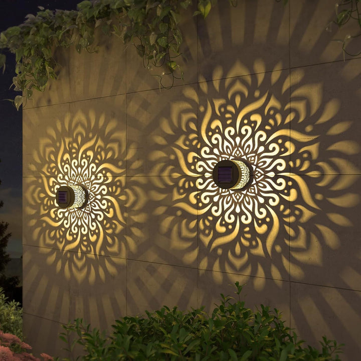 Decorative Solar Wall Light With Mandala Projection Pattern Kalsten