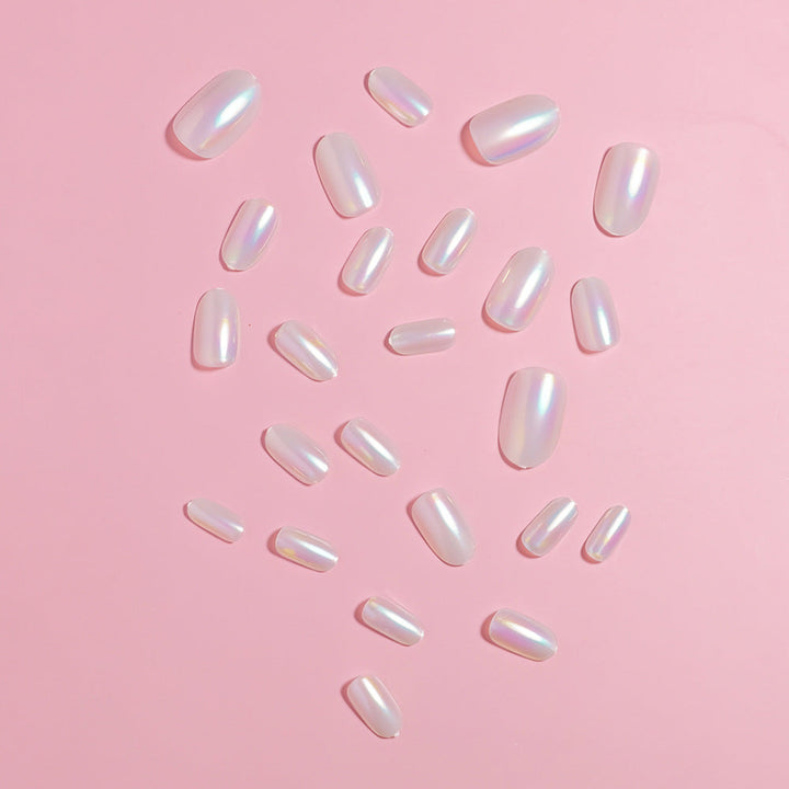 Iridescent Almond-Shaped Press-On Nails Kalsten