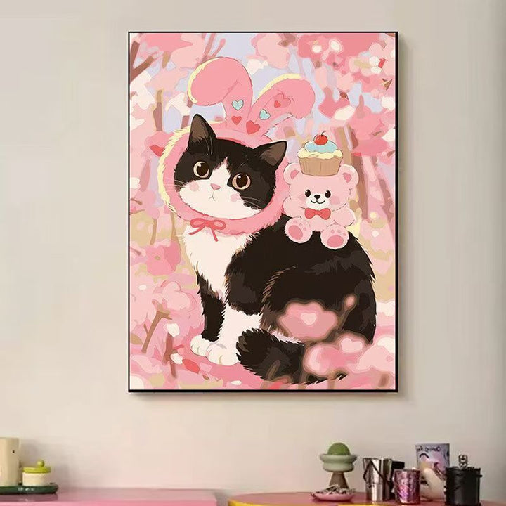 Playful Cat-Themed Illustration Wall Art Kalsten