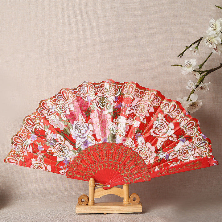 Ladies Elegant Hand Fan with Intricate Floral Patterns Kalsten