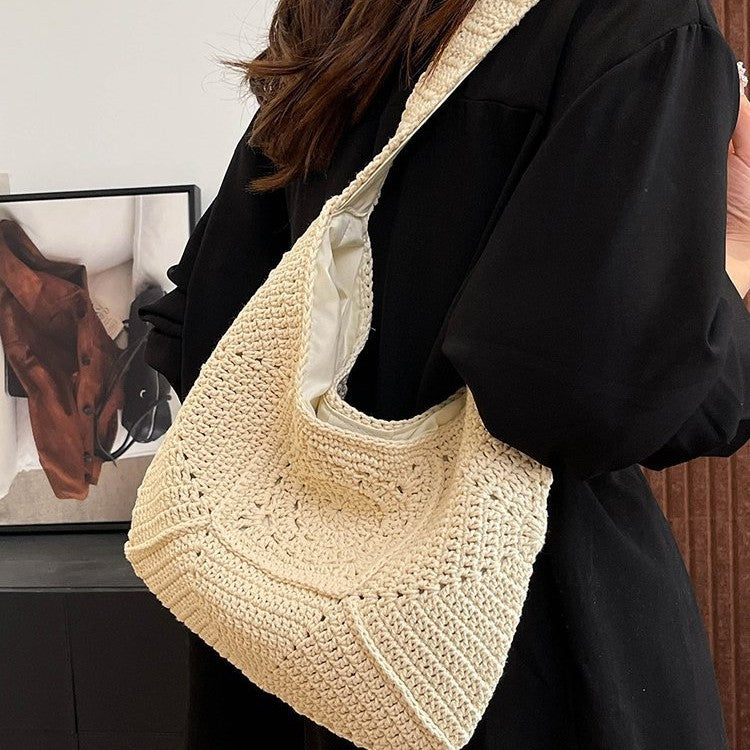 Macrame Shoulder Bag with Decorative Crochet Pattern Kalsten