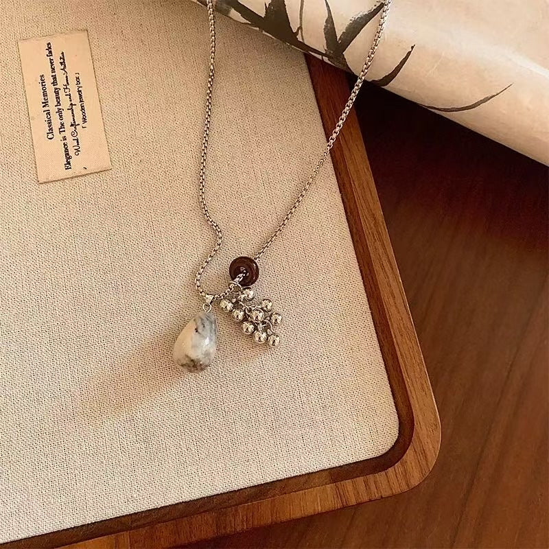 Bohemian Pendant Necklace with Gemstone Charm Kalsten