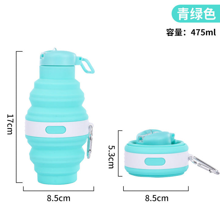 Women's collapsible silicone water bottle with carabiner Kalsten