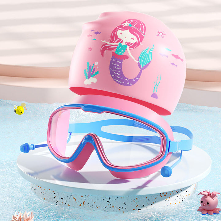 Kids Dinosaur-Themed Swim Mask and Cap Set Kalsten