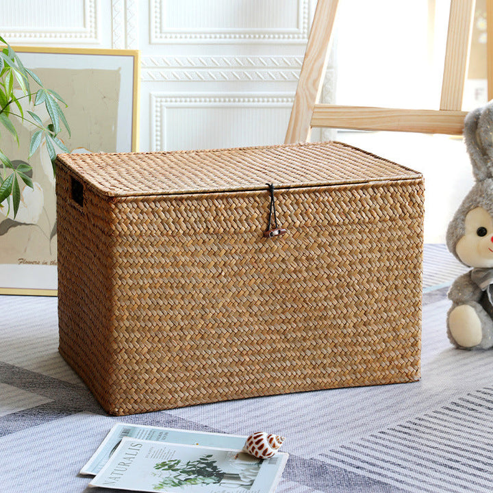 Rectangular Woven Storage Chest with Lid Kalsten