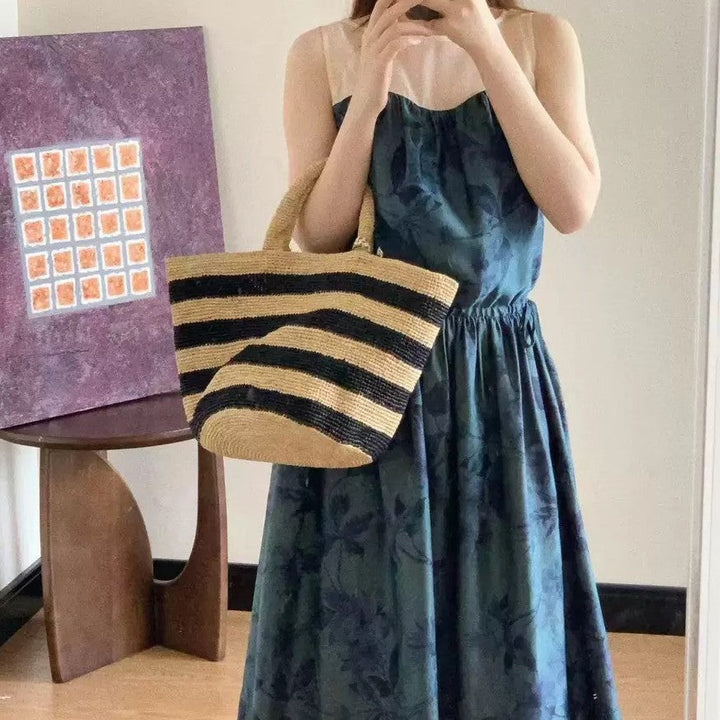Handcrafted Tote Bag In Stripe Pattern Kalsten