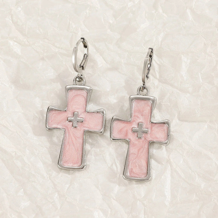Heart-Inspired Cross Dangle Earrings Kalsten