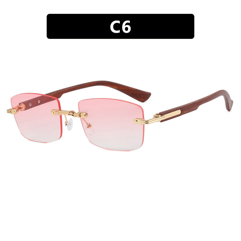 Women square sunglasses with wooden frame and gradient lenses Kalsten