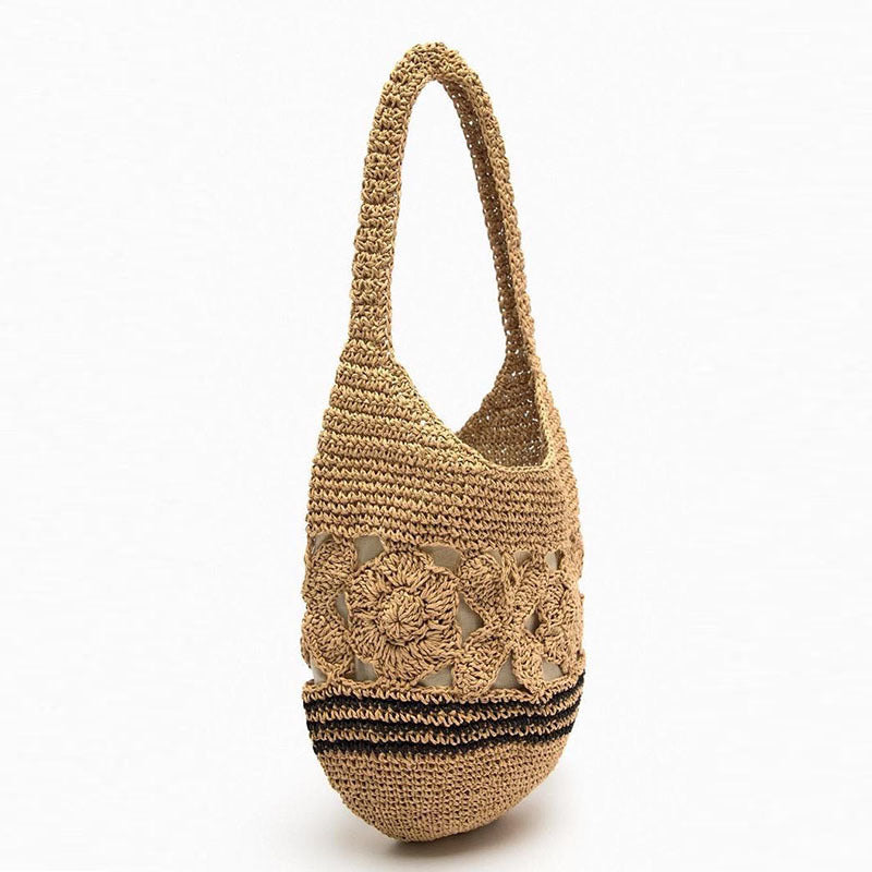 Crocheted Shoulder Bag with Floral Design Kalsten