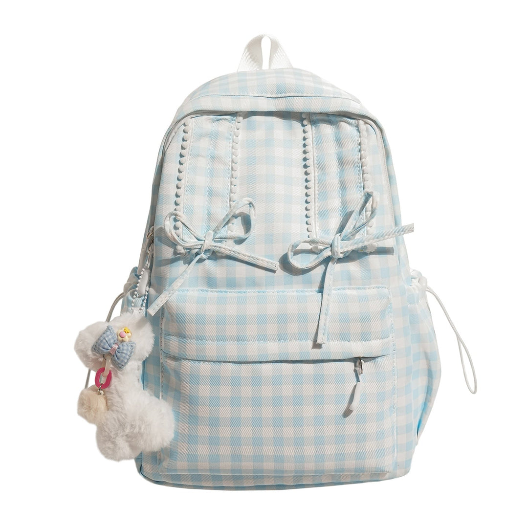 Charming Checked Pattern Backpack kalsten