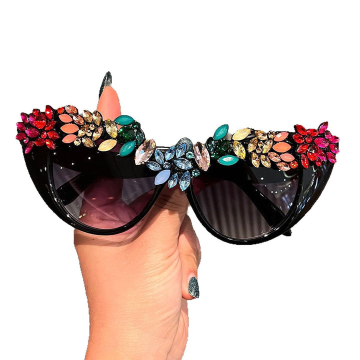 Women Cat-Eye Sunglasses with Luxurious Crystal Decoration Kalsten
