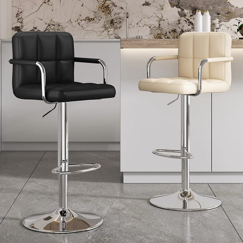 Modern Bar Stool With Functional Height Adjustment And Comfortable Pu Upholstery Kalsten