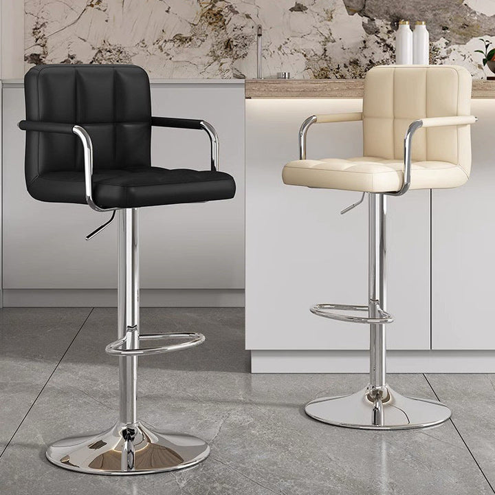 Modern Bar Stool With Functional Height Adjustment And Comfortable Pu Upholstery Kalsten