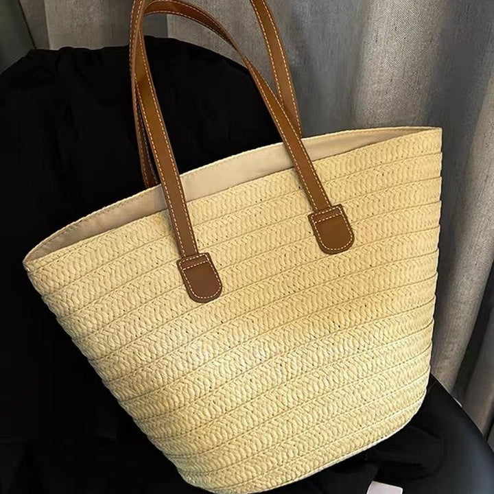 Stylish basket bag with leather handles Kalsten