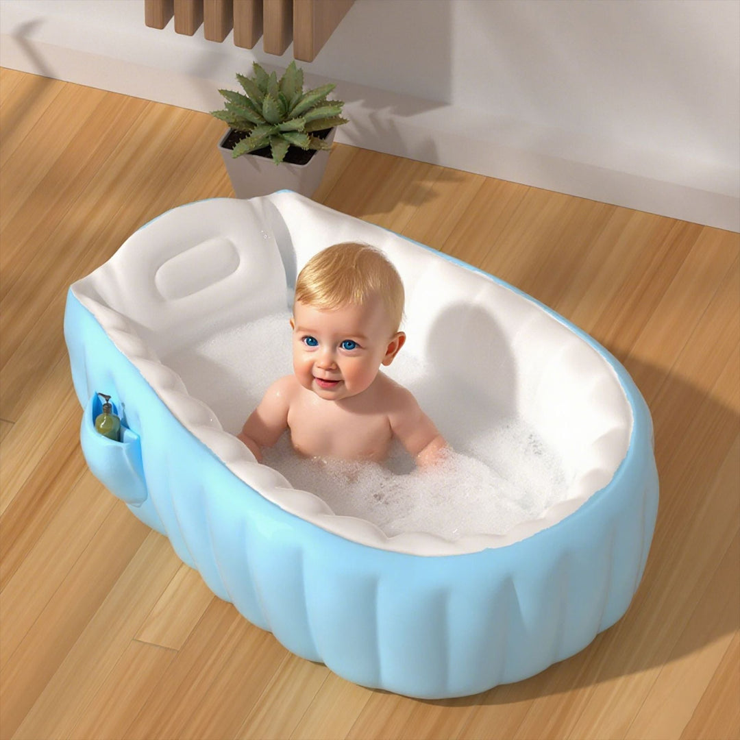 Unisex Inflatable Comfort Bathtub with Side Shelves Kalsten