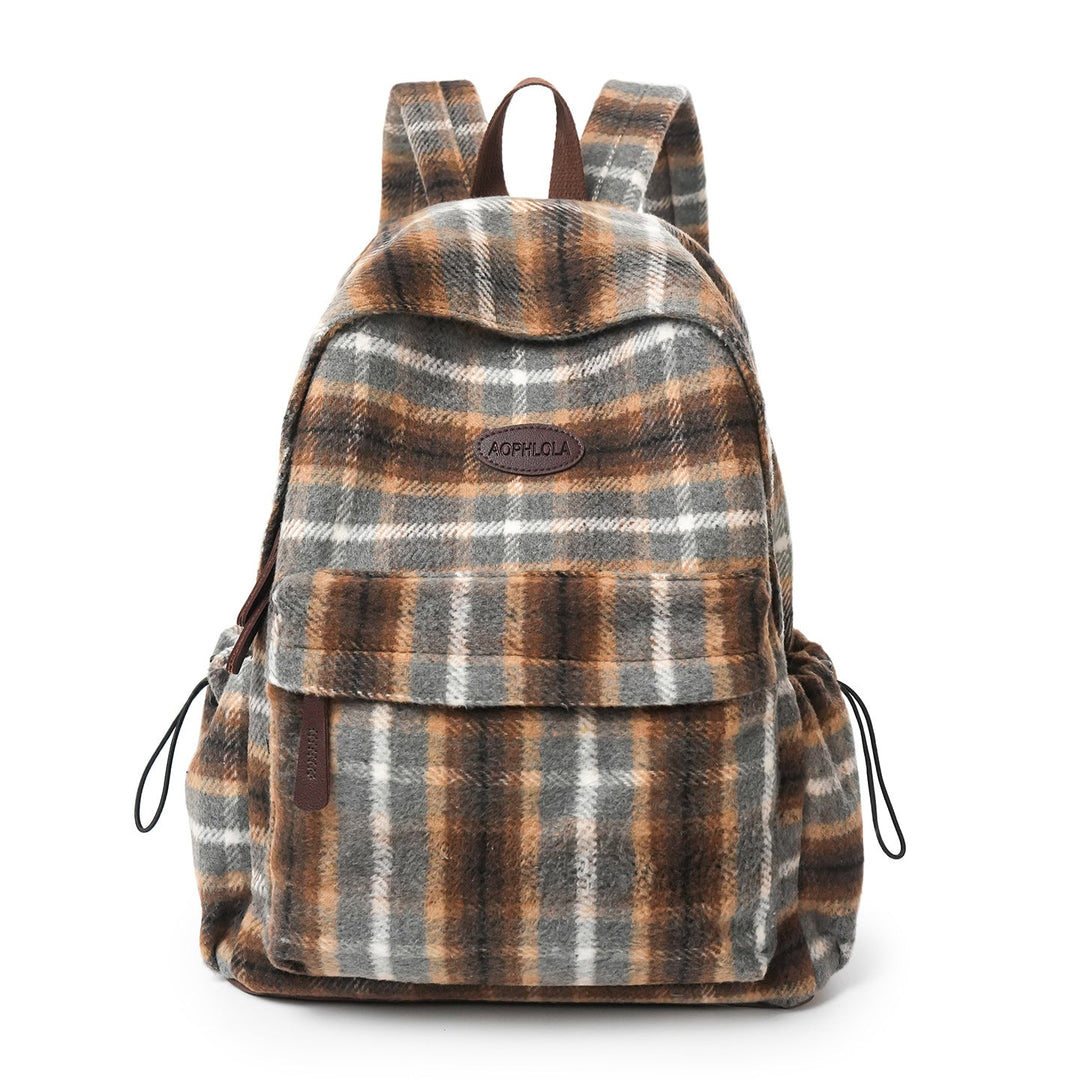 Cozy Plaid Patterned School Backpack Kalsten