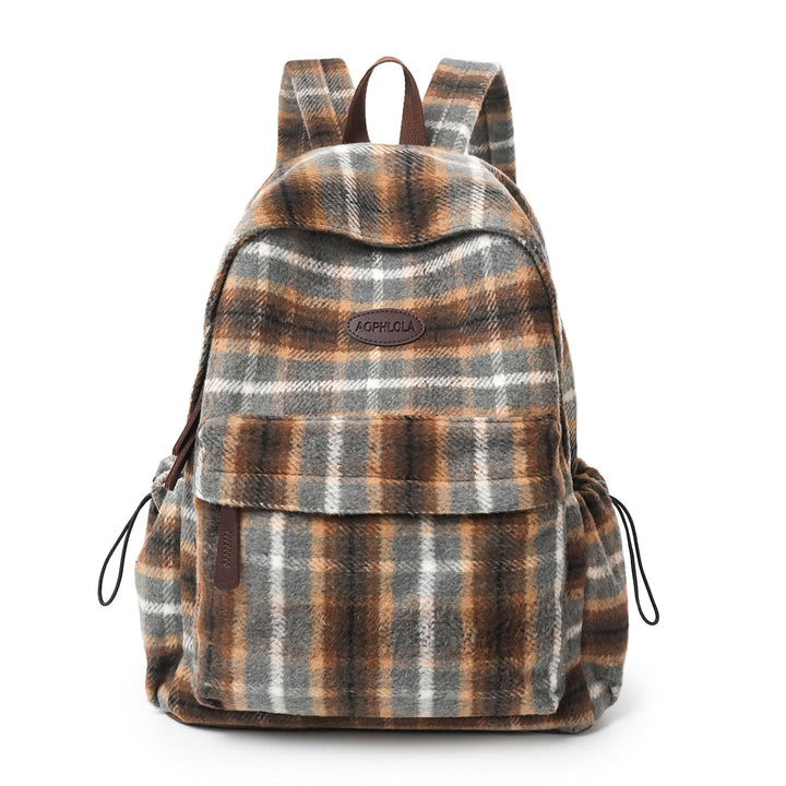 Cozy Plaid Patterned School Backpack Kalsten