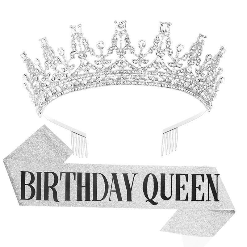 Women's Sparkling Crown and Sash Set Kalsten