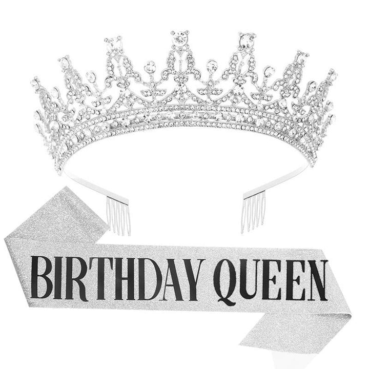 Women's Sparkling Crown and Sash Set Kalsten